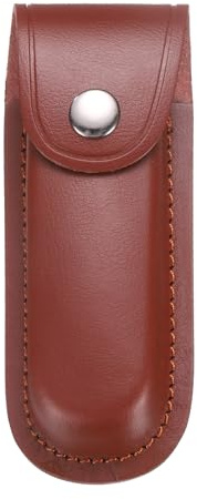 sourcing map Leather Knife Sheath 4.8 Leather Pocket Knife Sheath Brown | with Hole for Folding Knife Camping Hunting Outdoors