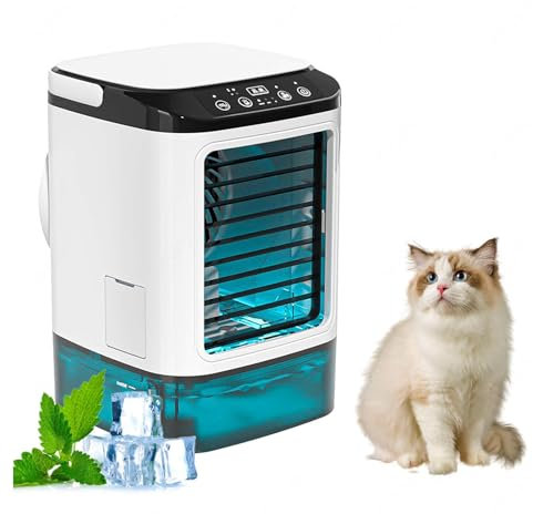 HBDSMLPL con Caja De Hielo Aire Acondicionado Portatil Silencioso, Ventilador con Hielo 3 Velocidades Y LED De 7 Colores Aire Acondicionado Split