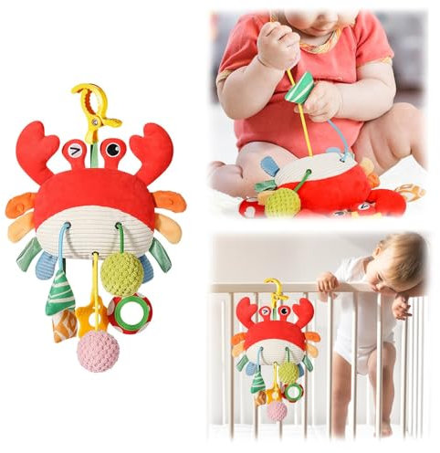 Baby Kinderwagen Spielzeug 0-18 Monate Sensorisches Montessori-Spielzeug mit Hängenden Plüschtiere Autositz Babybett Tragbar Neugeborenen Geschenk Junge Mädchen