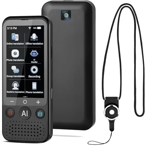OFFCUP Translator Z15W Sprachübersetzer, 139 Sprachen Zwei Wege Übersetzungsgerät mit Sprachausgabe AI Sofortübersetzer Fotoübersetzung/WIFI/Hotspot/Offline für Reisen Business Lernen