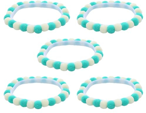 ZYKEJJDDAK Bunte Macaron-Pompons, selbstklebend, Katzenhalsband, Zubehör, 5 Stück, für Haustier-Outfit, Geburtstag, Katzen, Hund