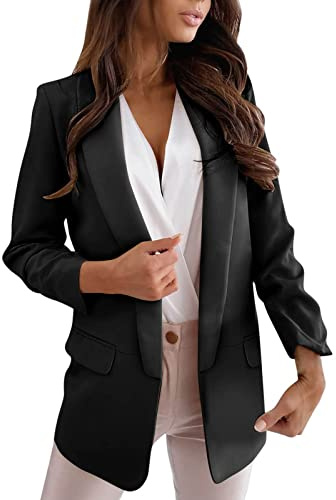Veste Blazer Couleur Unie Bouton Grandes Tailles Manches Longues Classique pour Bureau Travail Soirées Décontractées Blazers Femme Chic Et Élégant Tailleur Femme Slim Fit Automne Hiver Blazer