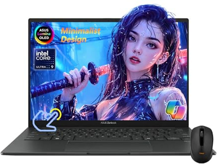 ASUS Zenbook - Laptop con pantalla táctil OLED de 14 pulgadas, WUXGA, Intel Core Ultra 9 285H hasta 5.4GHz, Intel Arc GPU, Copilot, Thunderbolt 4, Wi-Fi 7, Win11 H, con mouse inalámbrico (32 GB 7467