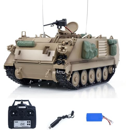 TOUCAN RC HOBBY 1:16 RC-Militärpanzer M113A2 gepanzerter Mannschaftstransporter BB-Kugeln abfeuernder, um 360 Grad drehbarer Turm Infrarot-Fernsteuerungsmodell Geschenke für Erwachsene