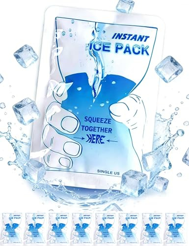 TOOHAO Bolsa de Hielo para Lesiones, 8 Piezas ice pack, Bolsa Frio Instantaneo para Aliviar el Dolor, Hinchazón, Inflamación, Esguinces, Dolor de Muelas, para Deportistas y Actividades al Aire Libre
