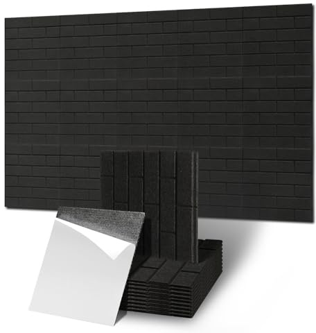 ISOISL 12x Akustikpaneele Selbstklebend Akustikplatten Quadratisch Schwarz Hohe Dichte Schallschutzplatten für Wand Schalldämmung,Büro und Homeoffice (30x26/0.93m³)
