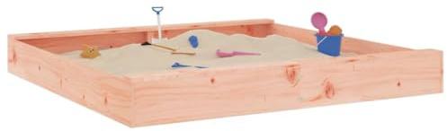 Bac à Sable en Bois, Jeux Extérieur Enfant avec sièges carré Bois Massif de Douglas 160 x 160 x 20 cm
