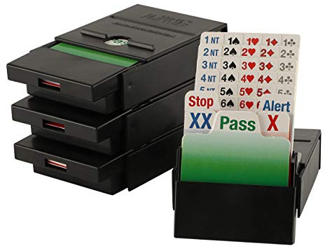 Bridge Partner Bidding Boxes- 100% Plastic cards - Black