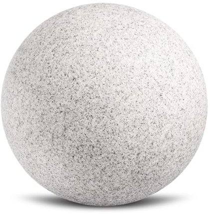 trendlights24 Stone IP65 Kugelleuchte Garten 30 cm 230V für E27 LED | Kugelleuchte außen, Naturstein Optik, Erdspieße, Gartenbeleuchtung, mit Strom, winterfest, ohne Leuchtmittel