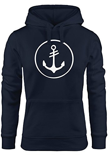 Neverless Cooler Damen Kapuzen-Pullover Anker Kreis Segeln Meer Motiv