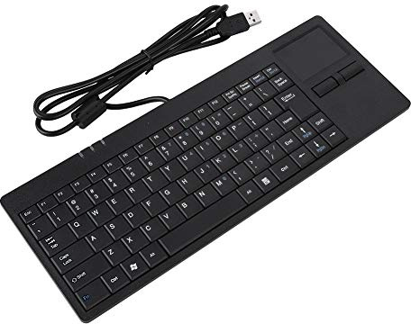 ASHATA Multimedia Tastatur, Kabelgebundene USB Touchpad Tastatur Ultradünne 82-Tasten Tastatur,Verkabelte USB Port Keyboard mit Rutschhemmende Matte für Desktop Laptop Computer