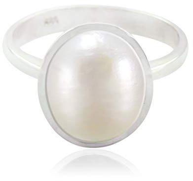 RGPL - gute edelsteine ​​ovale cabochon perlenringe - solide silber perle perle gute edelsteine ​​ring - kinderschmuck geschenk für schwarzen Freitag dünnen ring