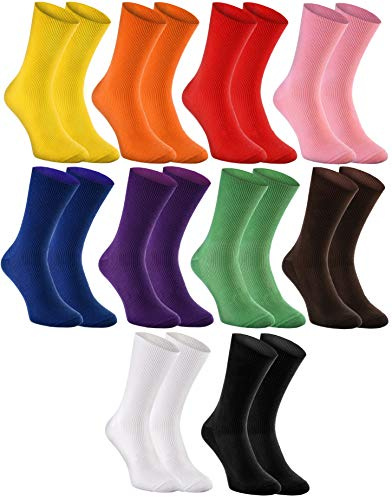 Rainbow Socks - Femme Homme Chaussettes Antibactériennes Diabetiques - 10 Paar - Mix - Taille 44-46