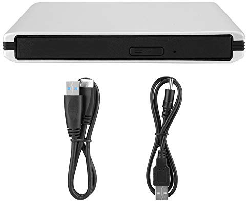 Goshyda Unità Ottica Esterna, USB3.0 Blu-Ray Laptop PC Disc Registratore Portatile Ad Alta Velocità DVD CD BD Writer con Poggiapiedi, per Laptop Desktop
