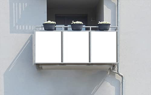 Wallario Balkonverkleidung, Sichtschutz, Windschutz, Meterware nach Maß mit vormontierten Ösen - Motiv Weiß (Grundpreis: 29,95Eur/m)