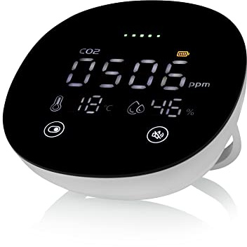 Smartwares 3-i-1 inomhusluftkvalitetsmonitor FGA-13950 - CO2, temperatur och fuktighet - 78 DB - reservbatteri
