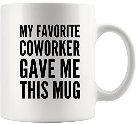 'My Favorite Coworker Gave Me This Mug Going Away Coworker' gåva rolig kontor chef muggar arbetsgivare farväl adjö gåvor till anställd kaffekopp nyhet dryckesartiklar 325 ml vit