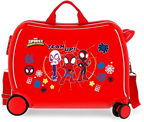 Marvel Spiderman Spidey and Friends Maleta Infantil Rojo 50x39x20 cms Rígida ABS Cierre de combinación lateral 34L 1,8 kgs 4 Ruedas Equipaje de Mano