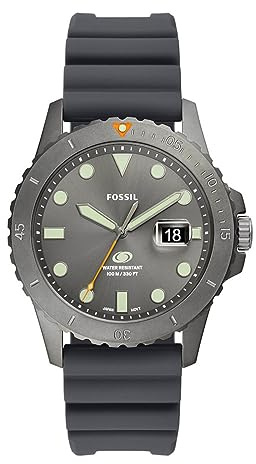 Fossil Watch for Men Fossil Blue Quartz/3 Hand Date movement 42mm case size with a Silicone strap FS5994