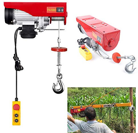 TouSuaRSi Treuil électrique - 1000 kg - Câble en acier - Palan électrique - Palan à câble - Treuil - Grue - Palan électrique - 220 V