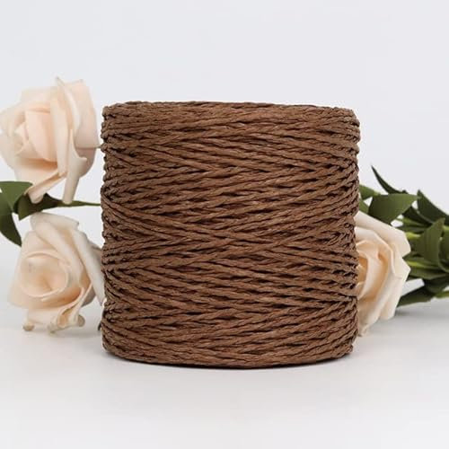 Hilo de rafia de 100G, hilo de paja de papel Kintting para sombrero de ganchillo, embalaje de flores de hilo elegante, Material hecho a mano de moda de verano