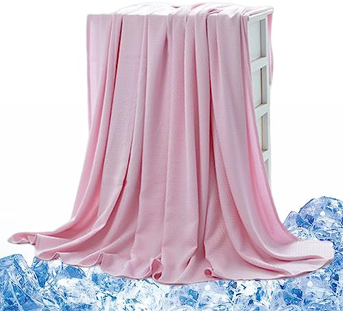 Coperta rinfrescante da viaggio - Coperta comfort per il raffreddamento del ghiaccio,Coperta termica traspirante leggera e sottile in fibra di per la casa Tumotsit
