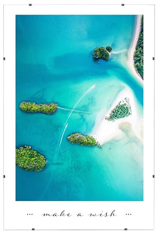 Mein Landhaus rahmenloser Bilderrahmen | 40x60 cm | Cliprahmen mit bruchsicherem Acrylglas | randloser Bildhalter zum rahmen Ihrer Fotos in horizontaler oder vertikaler Ausrichtung