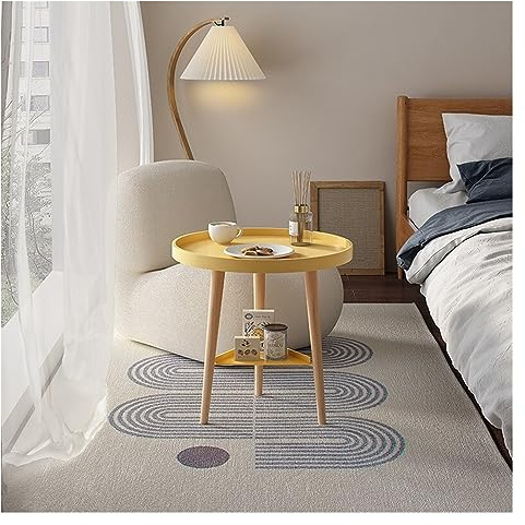 HASMI Table D'appoint Petite Table Ronde Moderne Minimaliste, Salon, Balcon, Chambre à Coucher, Petite Table Basse à Assembler Simple Petite Table Basse (Color : 40cm Yellow)