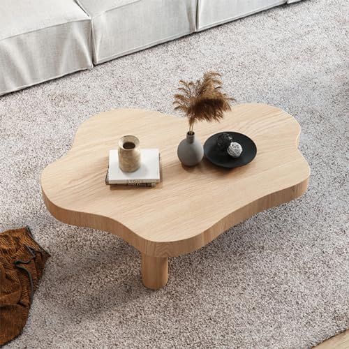 WDDEYYDS Table Basse Table Basse en Bois Massif Nuage Table à thé d'intérieur irrégulière avec 3 Pieds Petite Table Centrale Table Basse d'intérieur irrégulière pour Chambre à Coucher,B-70 * 40cm