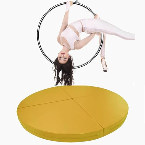 Pole Dance Matte Gelbe Luftyoga-Absturzmatte, Faltbares, Tragbares Sturzpad für Tanzstangen, 3 Cm/5 Cm/10 Cm Dick, Lyra Hoop Fallschutzmatte für Anfänger & Profis ( Size : 150cmx3cm(59inx1.2in) )