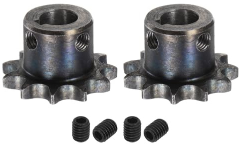 QUARKZMAN 2Pcs Pignon de Chaîne à Rouleaux ISO/DIN 06B-1 Type B, Alésage de 12 mm, Pas de 3/8, en Acier A3, Simple Brin de Pignon à Rouleaux Trempé avec 11 Dents