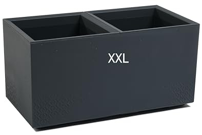 MELTOM Blumenkübel Blumentopf Quadratisch mit Rollen sehr Dekorativ Größe XL und XXL (Anthrazit, XXL)