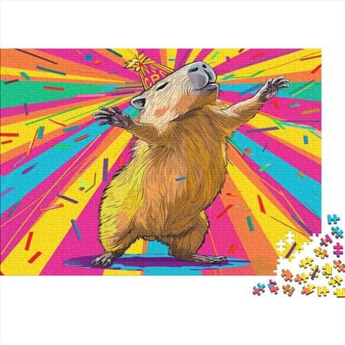 Cartoon Wasserschwein Holz Puzzles 1000 Teile Rätsel, Erwachsenen Puzzle,herausforderndes Geschicklichkeitsspiel Für Die Ganze 1000pcs (75x50cm)