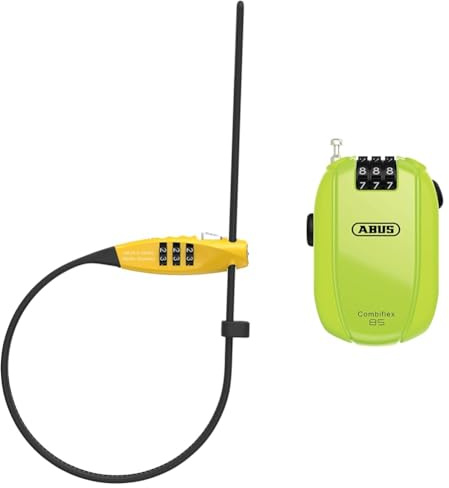 ABUS Kabelschloss Combiflex TravelGuard – Schloss zur Sicherung von Helm & Kabelschloss Combiflex – Schloss zur Sicherung von Skiern, Helm, Kinderwagen und Gepäck