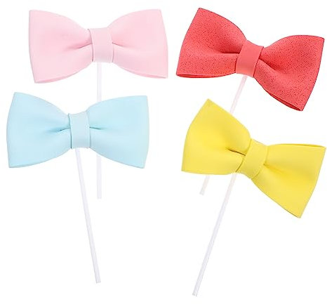 TOYANDONA 8stücke Farbige Schleifen Cake Topper Teiliges Verspielte Tortendeko Für Geburtstagsfeiern Kreative Bow-dekoration Für Und Torten Sichere Schaumstoffmaterialien Für