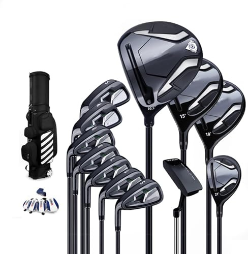 COYEUX 12-teiliges Komplett-Golfset für Linkshänder, Golfschläger-Set, mit Standtasche, Carbonschaft, tolles Golfgeschenk für Männer