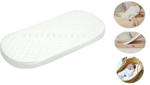 BUY ALL HERE Baby Mattress for Pram & Moses Basket – HQ Foam Crib Mattress | Removable - Washable Cover | Hypoallergenic | Size 75 x 33 x 04 CM
