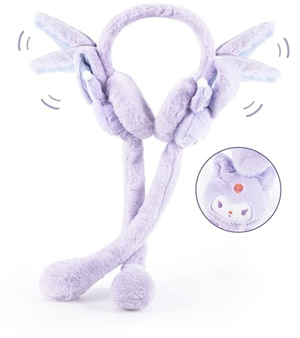 Roffatide Winter Fluffy Earmuff Cinnamoroll Ear Moving Jumping Earmuff Girl Ski Adjustable Ear Covers Ear Warmer Head Wear
