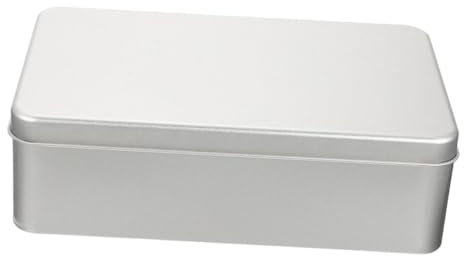 OFFSCH Frosted Square Tin Box 180x110x55mm Small Cookie Box Lid, Empty Tiramisu Cake Tin for Baking and Packaging