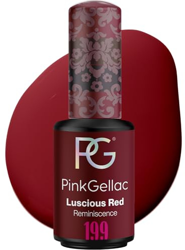 Pink Gellac Gel Nagellack UV - 199 Luscios Red 8 ml - Gelnagellack für UV Lampe - Rot - Einfache Anwendung Nail Polish für 14 Tage Salonqualität - Veganer Gellack Made in Holland