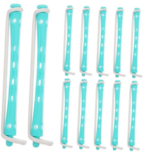 DEARMAMY Barras De Permanente Para Rizos Varillas Largas Para Mujer Rizadores De Pelo Profesionales Rosas Rodillos Térmicos De Polipropileno Color Verde Claro