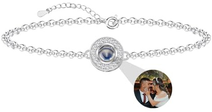 Personalisierte Foto Armband benutzerdefinierte Projektion Armband mit Bild im Inneren Mütter Tag Geburtstag Jahrestag Weihnachten Memorial Geschenke für Frauen/Mutter/Ehefrau/Freundin/Freundin