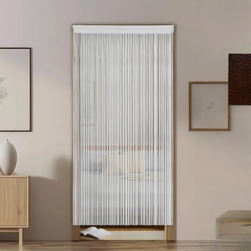 ElevaPulse Fadenvorhang Reinweiß 100 x 245 cm - Türvorhang Insektenschutz für Fliegenvorhang Terrassentür und Balkontür, Fliegenschutz Türgardine mit einfacher Montage, waschbarer