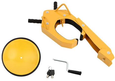 Sabot de roue 78 x 29 cm Antivol de roue avec 1 ventouse, 1 manivelle, 2 clés