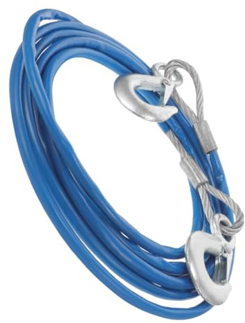 HEALLILY Correa de remolque resistente con gancho, cable de acero, cuerda de remolque para coche y barco, remolque de emergencia, resistente a la temperatura, para vehículos todoterreno y agrícolas