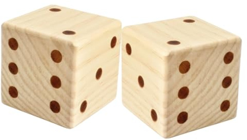 FRCOLOR 2 pezzi Dadi in Legno Grandi Dadi Sicuri e Facili da Trasportare per Giochi da Tavolo Feste e Attività Educative Angoli Arrotondati per Uso Domestico e Didattico
