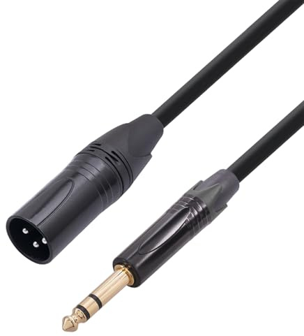 Aumotop Cavo Audio Stereo TRS Maschio da 6,35 Mm a Maschio XLR Cavo di Interconnessione Bilanciato Durevole per Microfono e Altoparlante Audio con Spina Placcata in Oro per Console di Missaggio (500