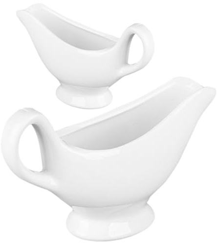 Toyvian 2 Piezas de Salsera de Cerámica Blanca para Salsa y Condimentos, Taza para Mojar y Servir, Tamaño Estándar, Adecuado para Restaurante, Barbacoa y Uso Doméstico