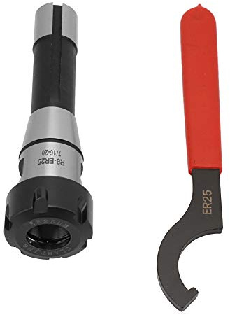 R8 ER25 Spring Collet Chuck Holder and ER25 Hook Spanner Wrench Set for Milling Machines - Professional Tooling Component for Secure Clamping and Machining Operations