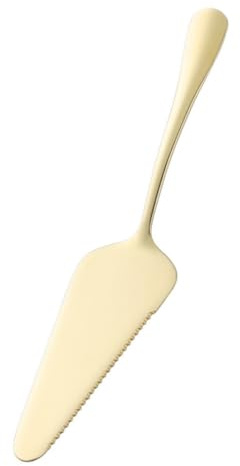 Toyvian Pala per Torta in Acciaio Inox 304 Color Oro Chiaro Lama Seghettata, Spatola da Forno per Dolci, Pizza e Crema, Utensile Cucina Ergonomico Resistente per Uso Domestico